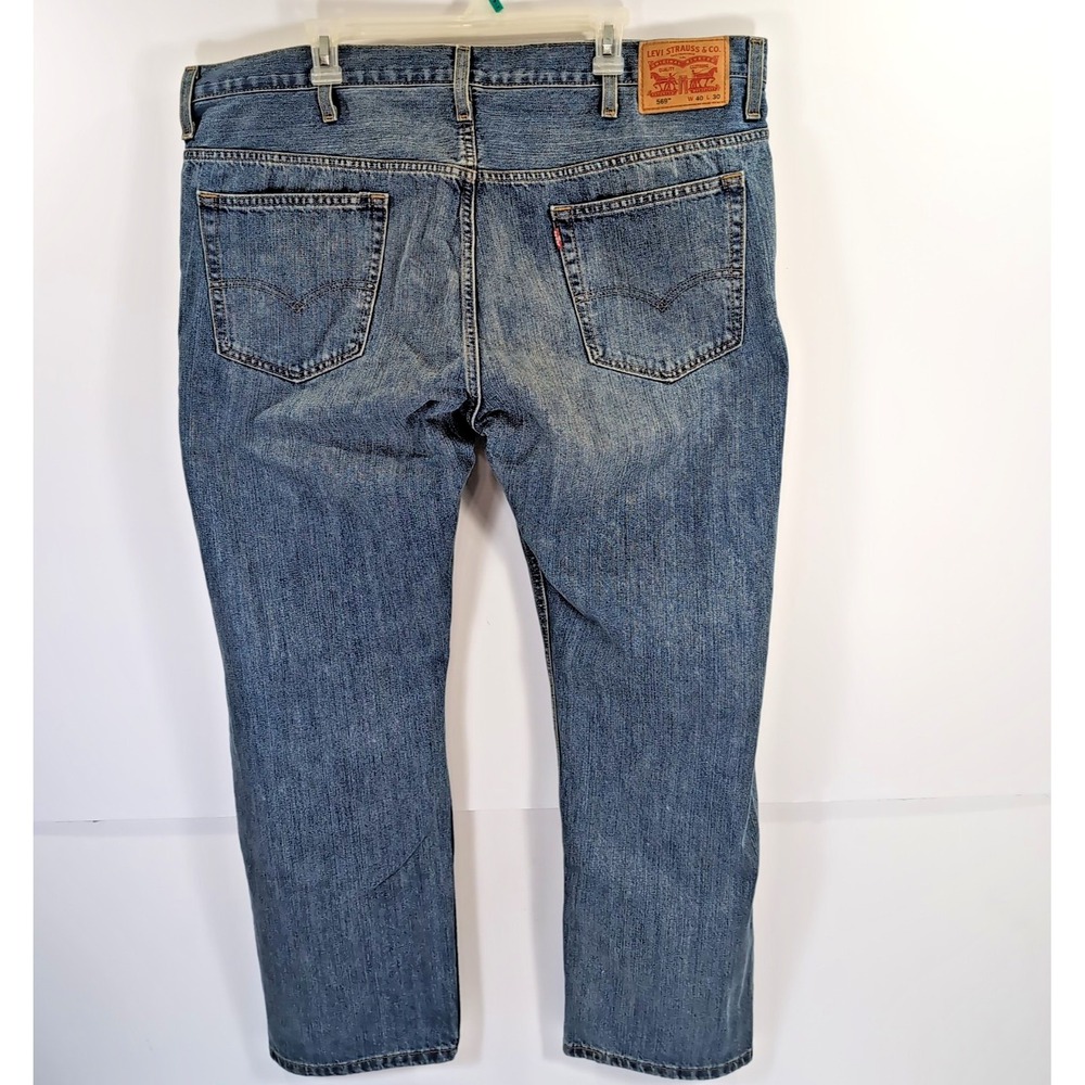Levis 569 Loose Straight Jeans Mens 40x30 Medium Wash Blue Denim Fits 42x29.5 in